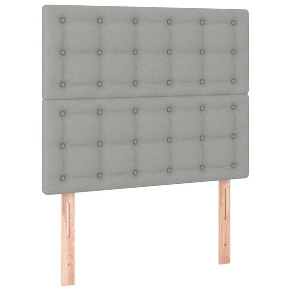 vidaXL Tête de lit à LED Gris clair 100x5x118/128 cm Tissu