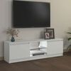 vidaXL Meuble TV avec lumi&egrave;res LED Blanc 120x30x36 cm