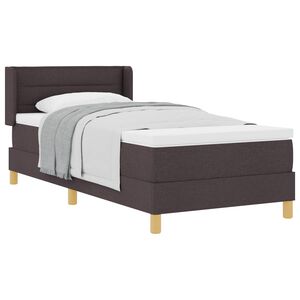 vidaXL Lit &agrave; ressorts avec matelas Marron fonc&eacute; 200 x 80 cm Polyester