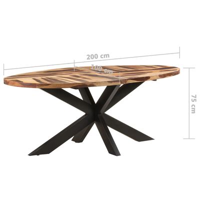 vidaXL Table de salle à manger ovale 200x100x75 cm Bois d'acacia