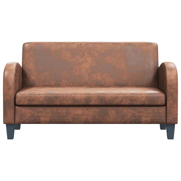 vidaXL Canap&eacute; &agrave; 2 places Daim synth&eacute;tique Marron