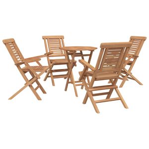 vidaXL Ensemble de jardin 5 pc Marron Teck massif