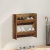 vidaXL Cabinet &agrave; chaussures avec &eacute;tag&egrave;re Bois ancien 60 x 18 x 60 cm