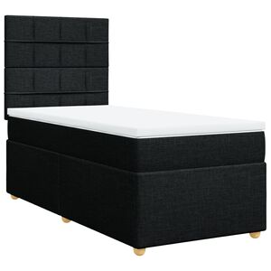 vidaXL Sommier &agrave; lattes de lit et matelas Noir 80x200 cm Tissu