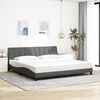 vidaXL Cadre de lit sans matelas Hanko gris fonc&eacute; 200x200 cm tissu