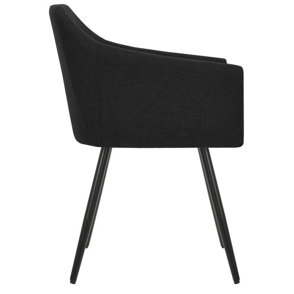 vidaXL Chaises &agrave; manger lot de 2 noir tissu