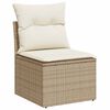 vidaXL Salon de jardin avec coussins 9 pcs beige résine tressée acacia