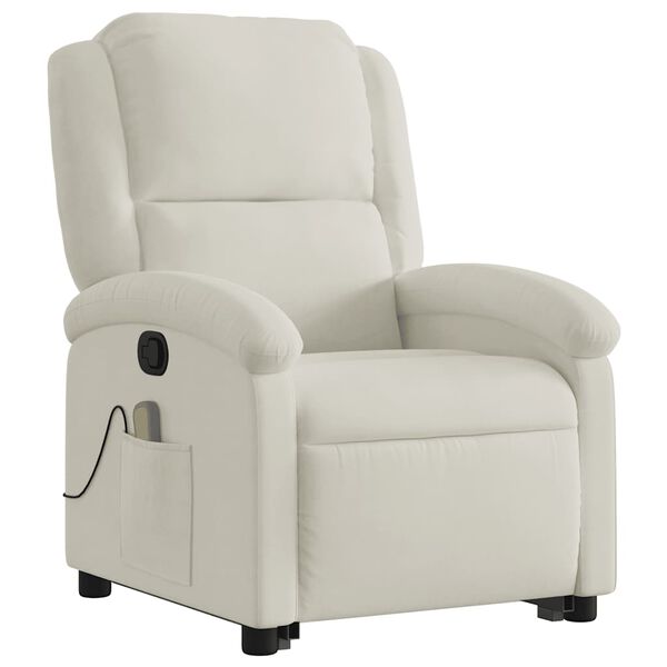 vidaXL Fauteuil de massage inclinable Crème Velours