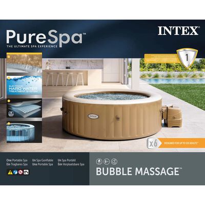 Intex Baignoire de massage à bulles ronde PureSpa 216x71cm 6 personnes
