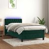vidaXL Sommier &agrave; lattes de lit avec matelas et LED Vert fonc&eacute; 90x200cm