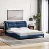 vidaXL Cadre de lit sans matelas Hvar bleu 160x200 cm tissu