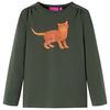 T-shirt enfants &agrave; manches longues kaki 92
