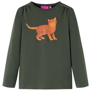 T-shirt enfants &agrave; manches longues kaki 92
