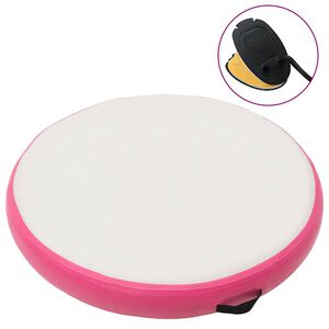 vidaXL Tapis gonflable de gymnastique avec pompe 100x100x10cm PVC Rose