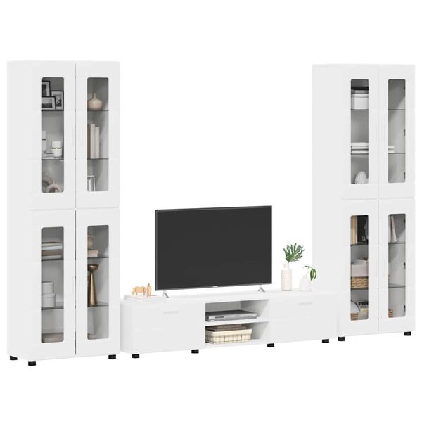 vidaXL Ensemble meuble TV avec tiroir FLORIN Blanc Bois d'ing&eacute;nierie