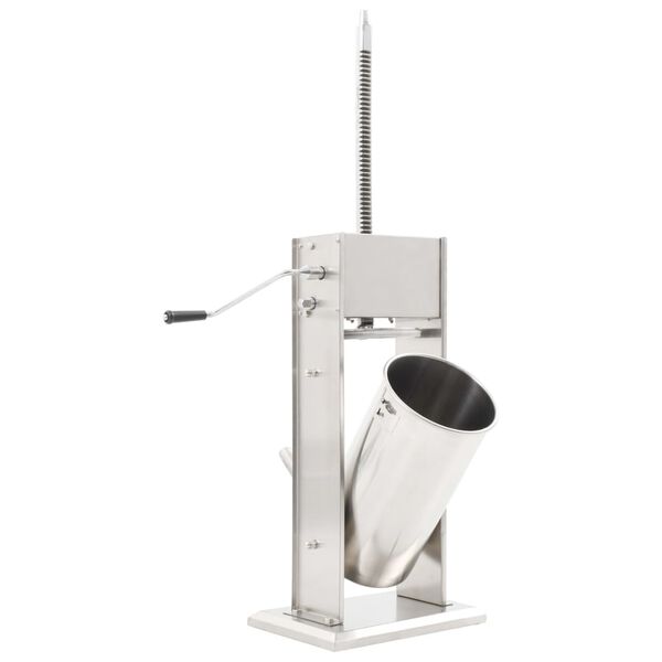 vidaXL Poussoir à saucisse manuel Argenté 15 L Acier inoxydable