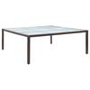 vidaXL Table &agrave; manger de jardin Marron 200x200x74 cm R&eacute;sine tress&eacute;e