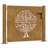 vidaXL Portail de jardin 100x75 cm en acier Corten motif arbre