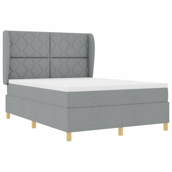 vidaXL Lit &agrave; ressorts avec matelas gris fonc&eacute; 90x190 cm Gris clair