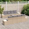 vidaXL Ensemble de canap&eacute; de jardin 8 pcs Beige et gris polyrotin