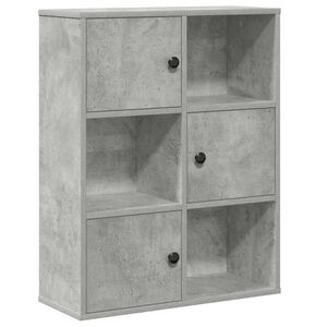 vidaXL Biblioth&egrave;que gris b&eacute;ton 60x24x76,5 cm bois d'ing&eacute;nierie