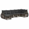 vidaXL Ensemble de canap&eacute; de jardin 7 pcs Gris et Gris fonc&eacute; polyrotin