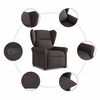vidaXL Fauteuil inclinable marron fonc&eacute; tissu