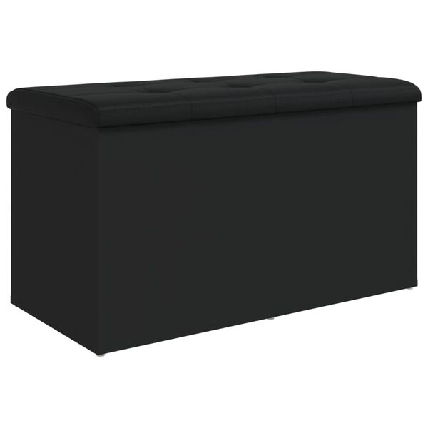 vidaXL Banc de rangement noir 82x42x45 cm bois d'ing&eacute;nierie