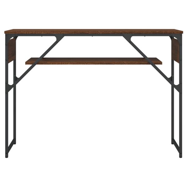 vidaXL Table console avec &eacute;tag&egrave;re ch&ecirc;ne marron 105x30x75 cm
