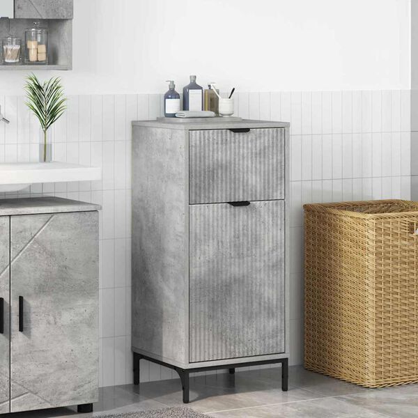 vidaXL Cabinet de salle de bain Gris b&eacute;ton 39,5 x 36 x 88 cm