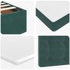 vidaXL Lit ottoman avec matelas et LED Vert fonc&eacute; 90x200cm velours