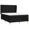 vidaXL Sommier &agrave; lattes de lit avec matelas Noir 140x190 cm Tissu