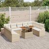 vidaXL Ensemble de salle &agrave; manger pour jardin 10 pcs Beige et cr&egrave;me