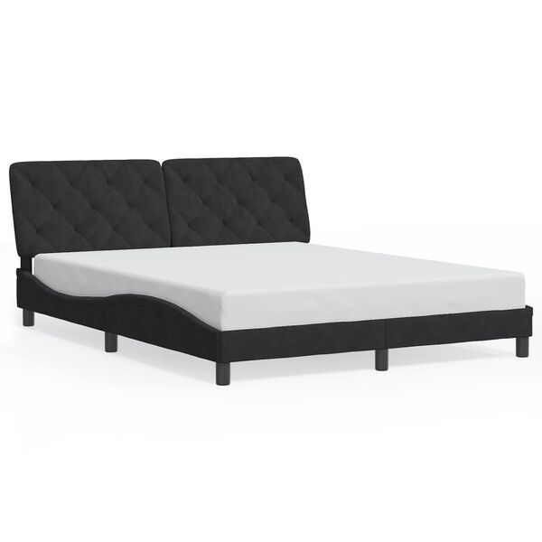 vidaXL Cadre de lit sans matelas noir 160x200 cm velours