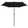 vidaXL Parasol de jardin et mât en aluminium 270x246 cm Noir