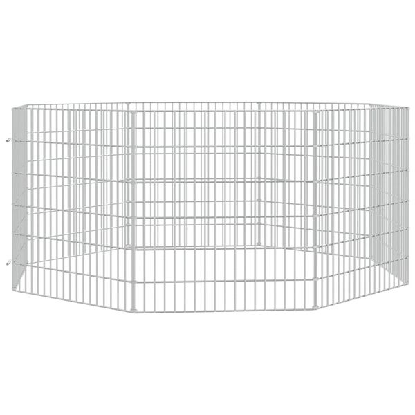 vidaXL Enclos pour animaux en libert&eacute; 8 panneaux 54x60cm fer galvanis&eacute;
