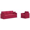 vidaXL Canap&eacute; 2 pcs Bordeaux 198 x 78 x 80 cm Velours