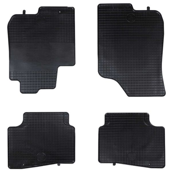 vidaXL Tapis de voiture 4 pcs Noir Caoutchouc