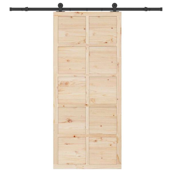 vidaXL Porte coulissante Marron 90 x 208 cm Bois de pin massif
