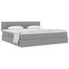 vidaXL Lit avec rangement et matelas Gris clair 200 x 200 cm