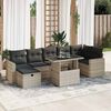 vidaXL Salon de jardin 8 pcs avec coussins gris clair r&eacute;sine tress&eacute;e