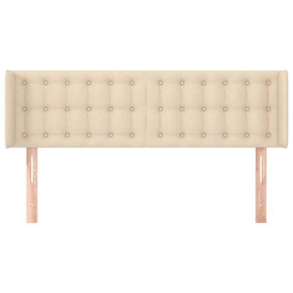 vidaXL T&ecirc;te de lit avec oreilles Cr&egrave;me 147x16x78/88 cm Tissu