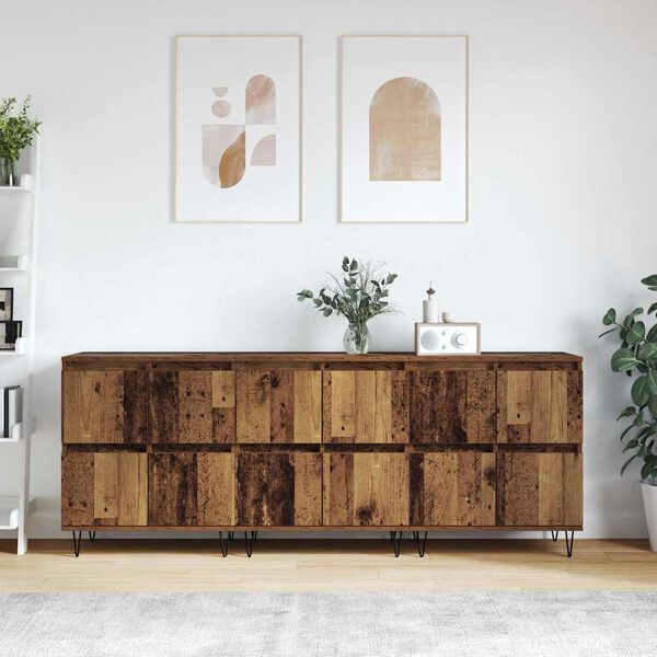 vidaXL Buffets 3 pcs Bois ancien 180 x 35 x 70 cm Bois d'ing&eacute;nierie