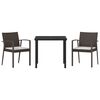 vidaXL Ensemble de salle à manger pour jardin 3 pcs Marron et Noir