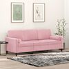 vidaXL Canap&eacute; 3 places avec oreillers d&eacute;coratifs rose 180 cm velours