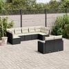vidaXL Salon de jardin 9 pcs avec coussins noir r&eacute;sine tress&eacute;e