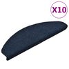 vidaXL Tapis d'escalier autocollants 10 pi&egrave;ces 65 x 21 x 4 cm Bleu marine Demi-rond Grand