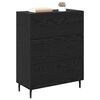 vidaXL Buffet Ch&ecirc;ne noir 69,5 x 34 x 90 cm Bois d'ing&eacute;nierie et fer