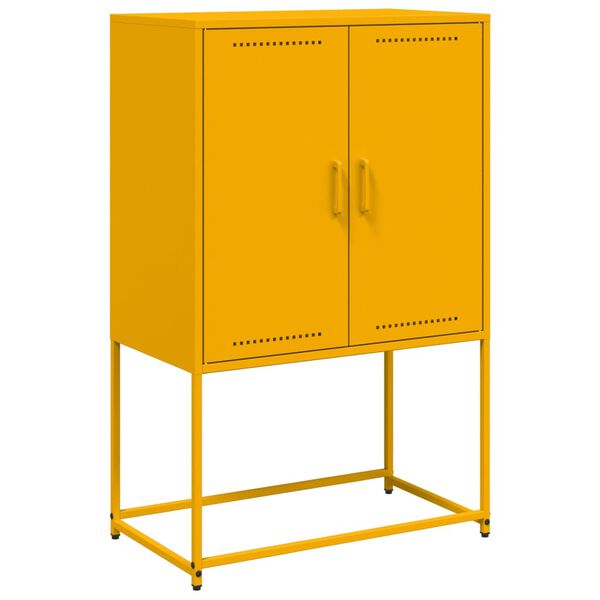 vidaXL Buffet haut jaune moutarde 68,5x38,5x107 cm acier