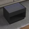 vidaXL Table basse avec LED infini noir 70x50x50 cm